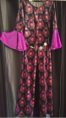 Picture of 1970s Retro ABBA Look Velore Jumpsuit